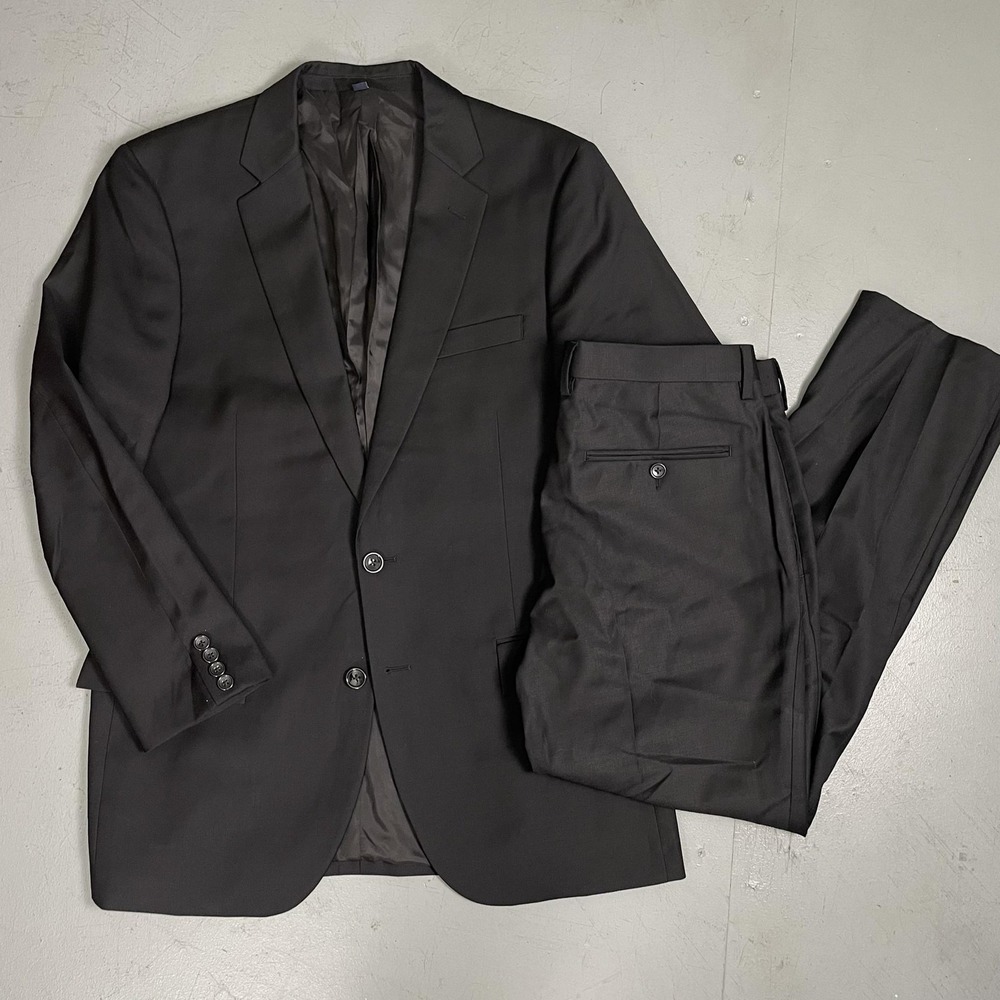 J.Crew Thompson Suit Mens 40R Black Wool 2 Piece Classic Wedding 31x30